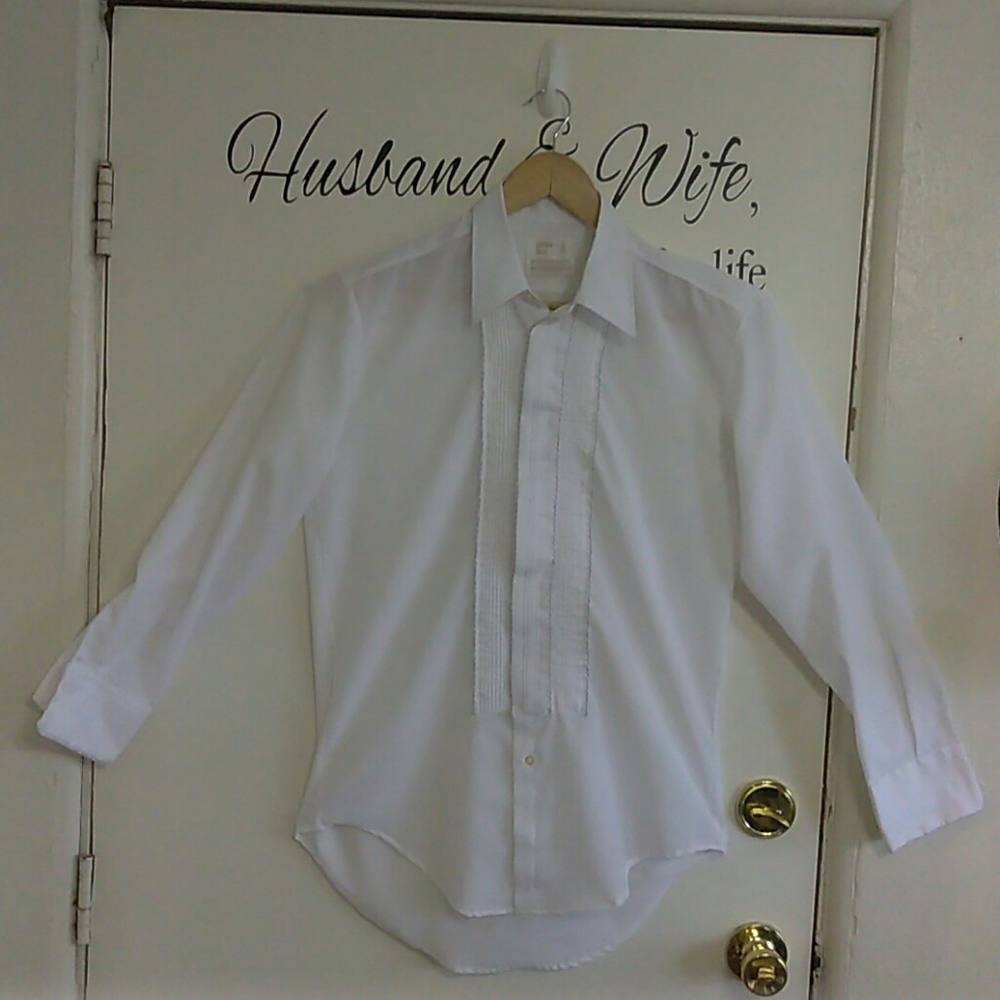 Tuxedo shirt. After six. Size 15/32 white